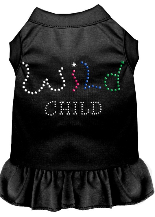 Rhinestone Wild Child Dress Black Med